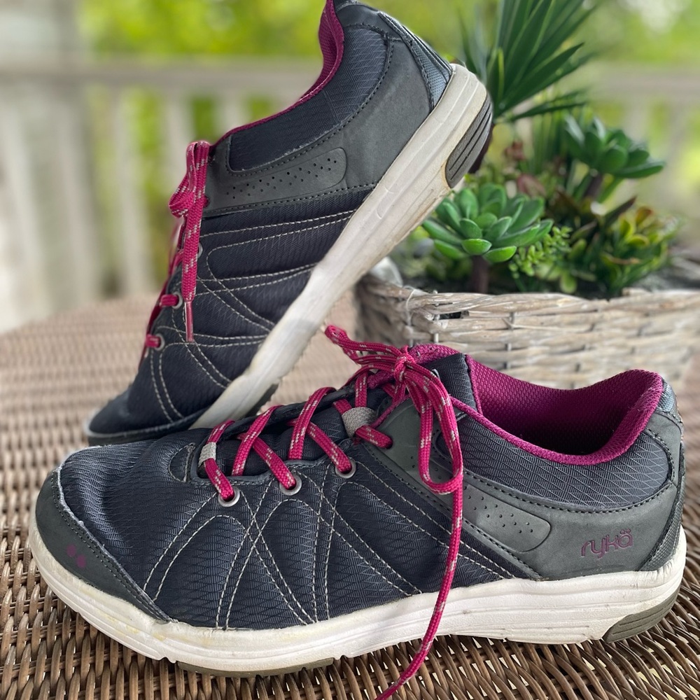 Ryka Women's Charcoal and Magenta Sneakers